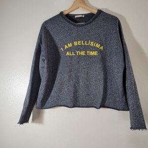 Zara Trafaluc Crop Top Raw Hem